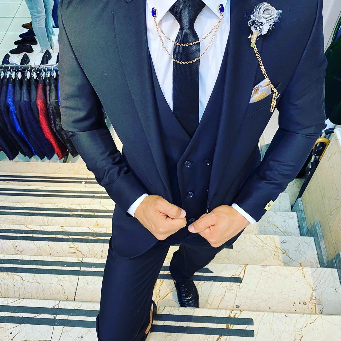 Three piece slim fit suits 